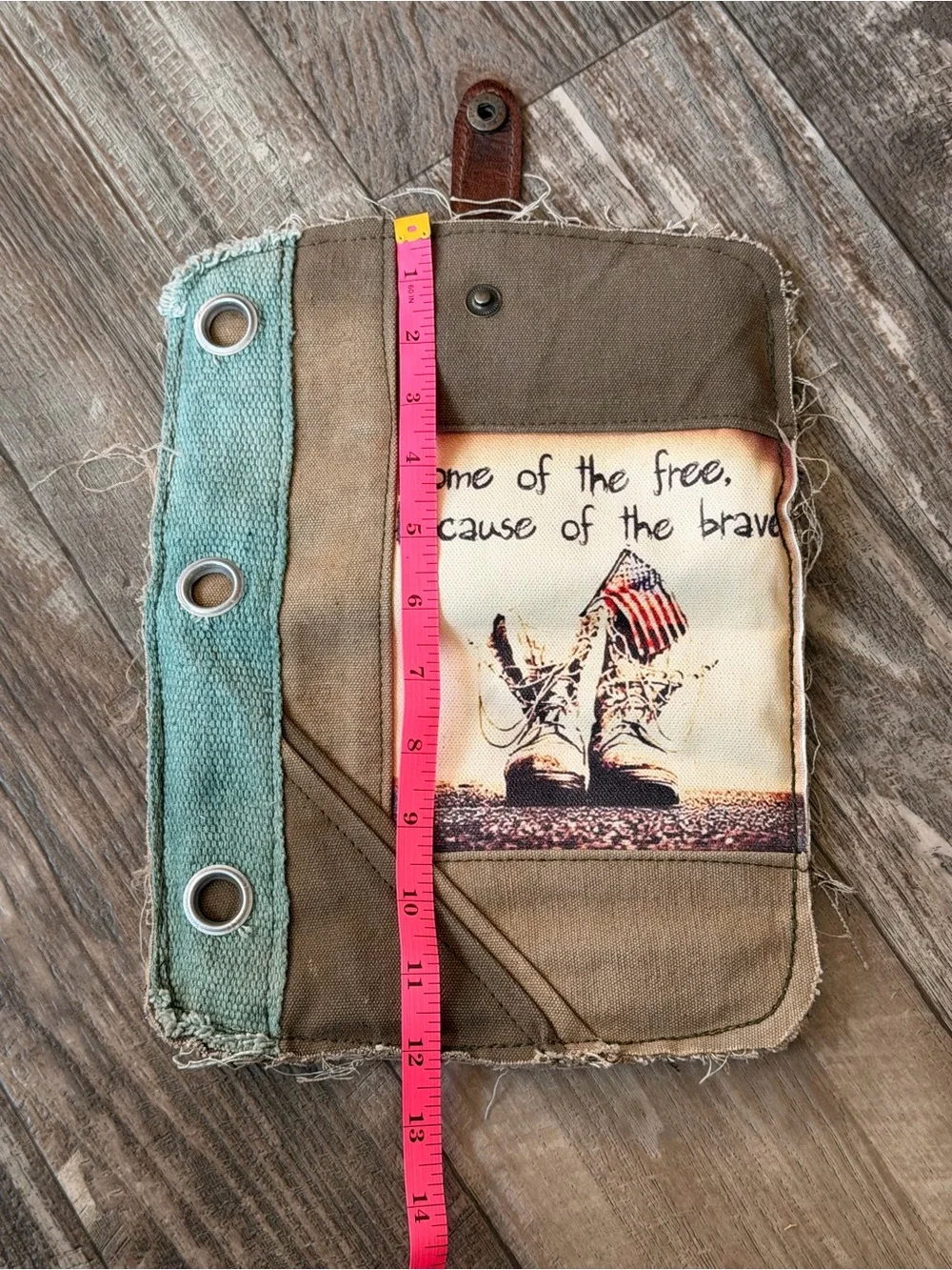 Addiction Canvas Pouch with Brown Leather Accents